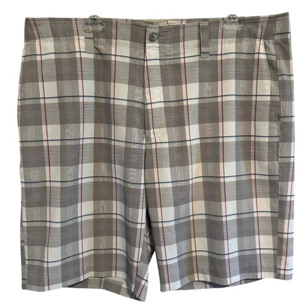 Callaway Men's White/Gray Plaid Shorts Size 38